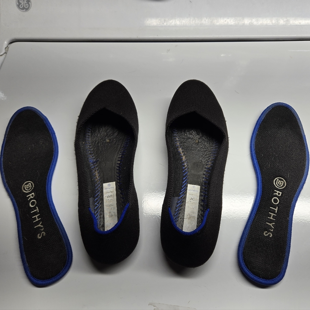 Rothy's Black Flats with Insoles